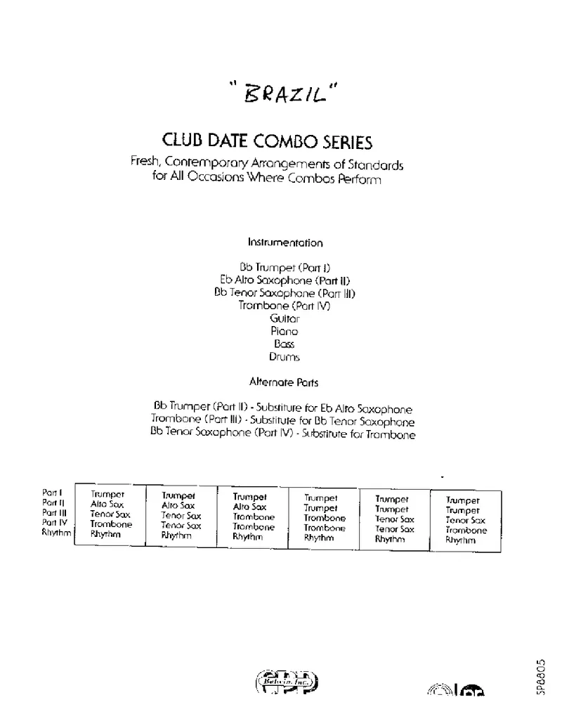 Brazil (arr Dave Wolpe) combo score preview