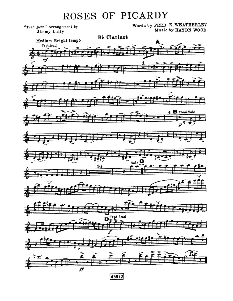 Roses Of Picardy score preview