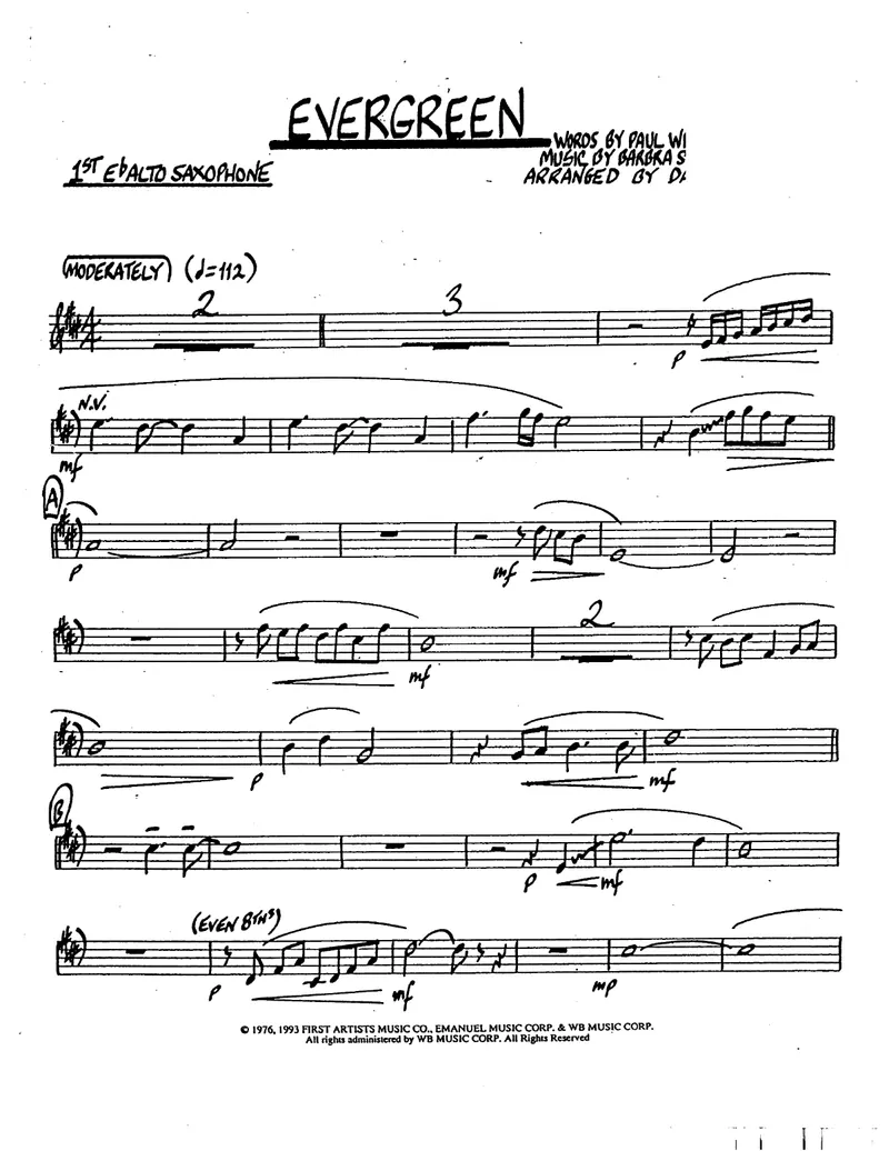 Evergreen score preview