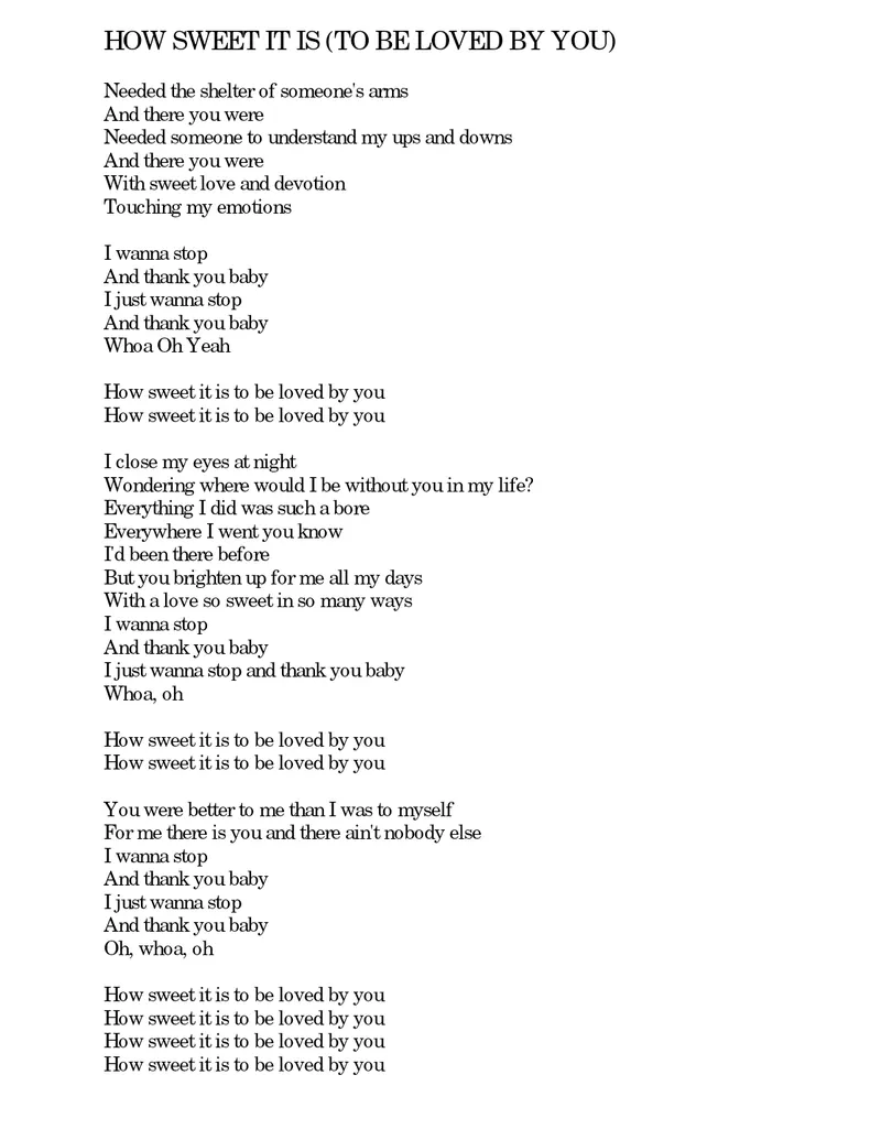 How Sweet It Is score preview