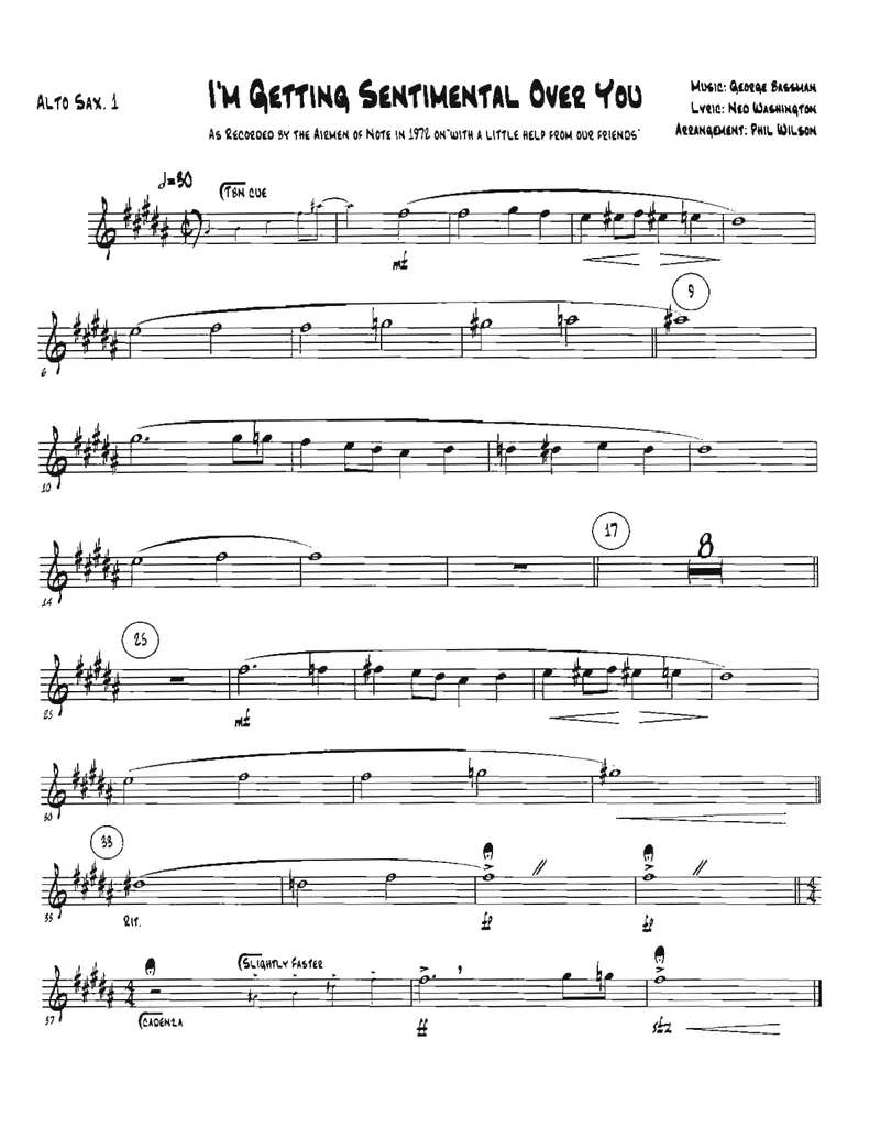 I'm Getting Sentimental Over You score preview