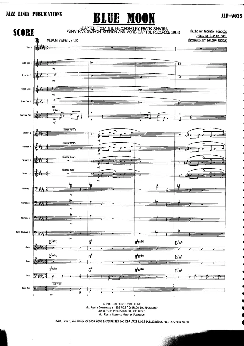 Blue Moon Sinatra score preview