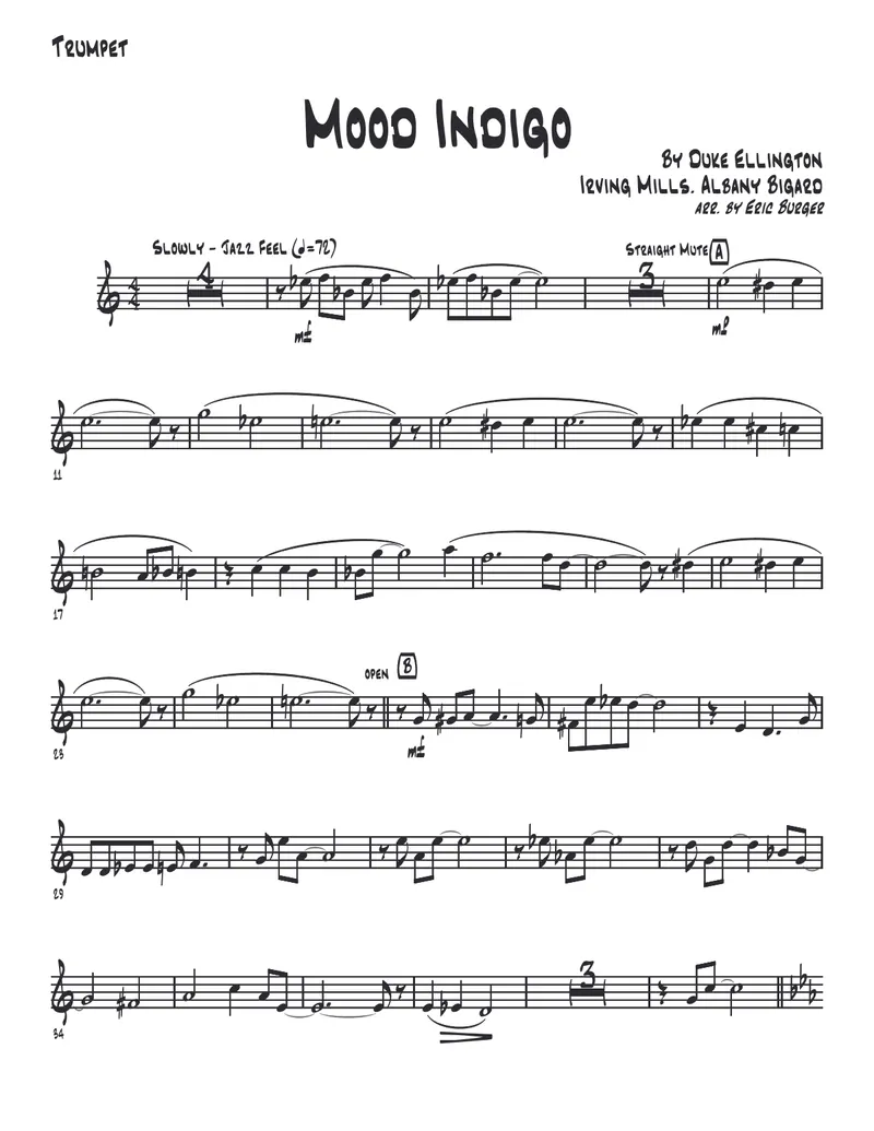 Mood Indigo score preview