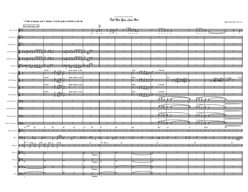 Tell Her You Love Her score preview