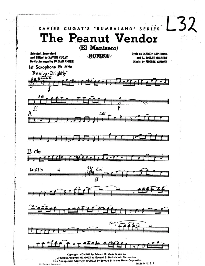 The Peanut Vendor score preview