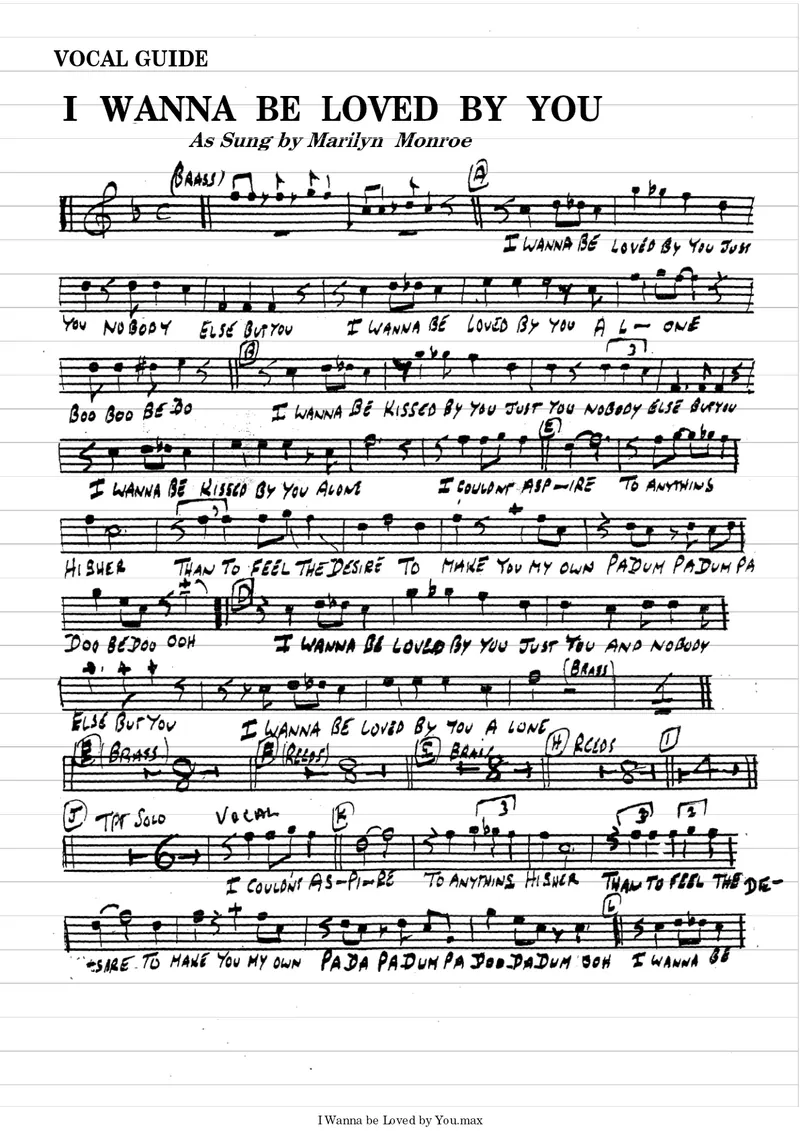 I Wanna Be Loved By You preview page 1