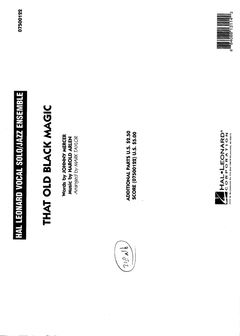 That Old Black Magic score preview