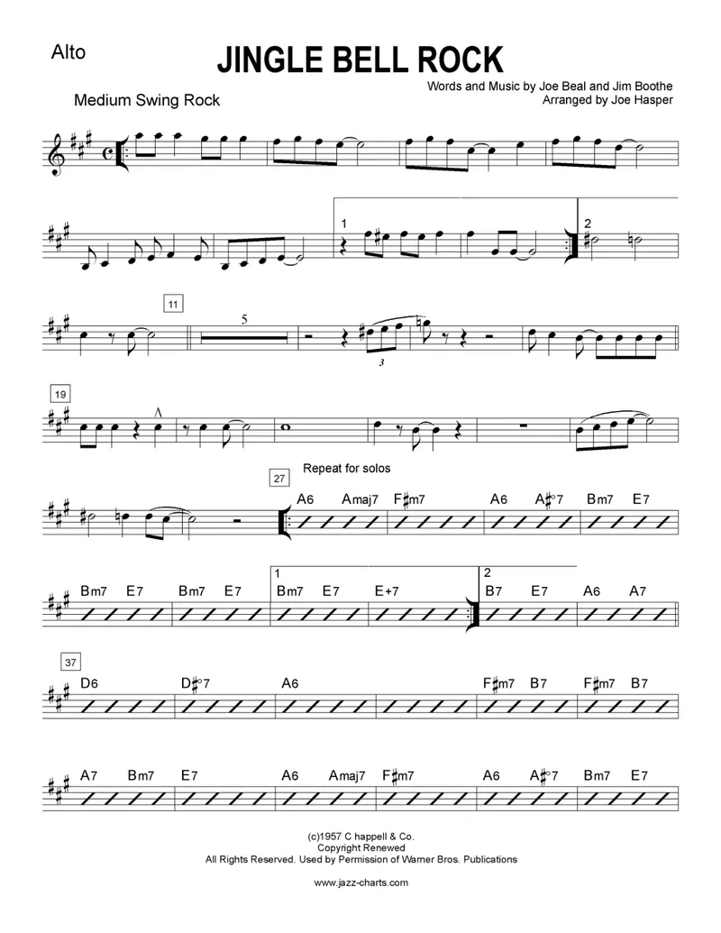 Jingle Bell Rock score preview