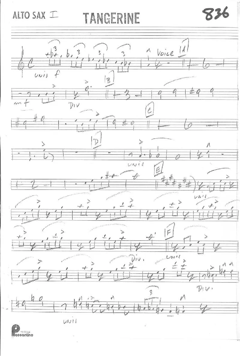Tangerine score preview