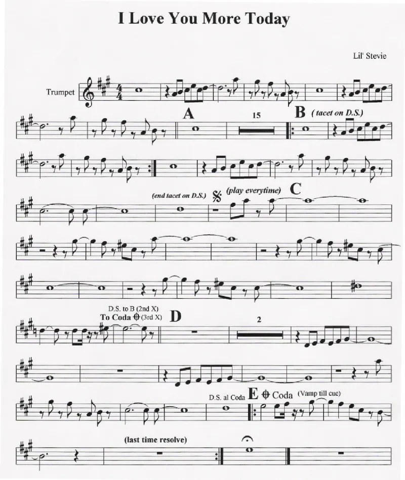 I Love You More Today 3 Horns score preview