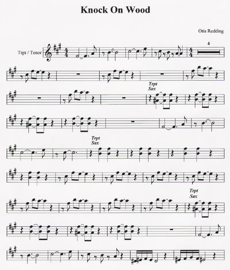 Knock On Wood score preview