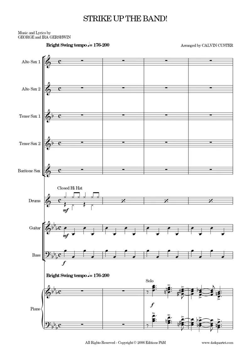 Strike Up The Band score preview