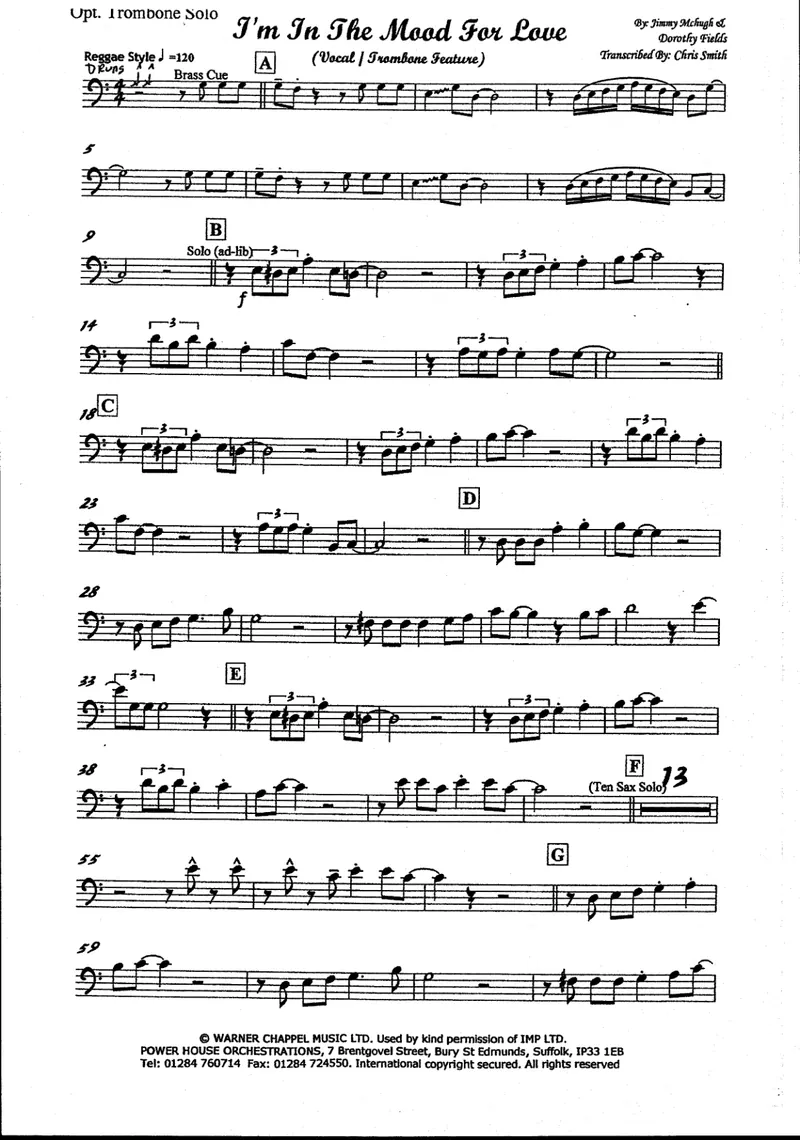 I'm In The Mood For Love score preview