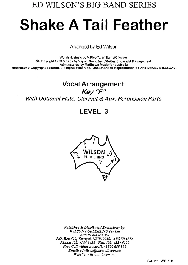 Shake A Tail Feather (Ed Wilson) (Vocal) The Blues Brothers score preview