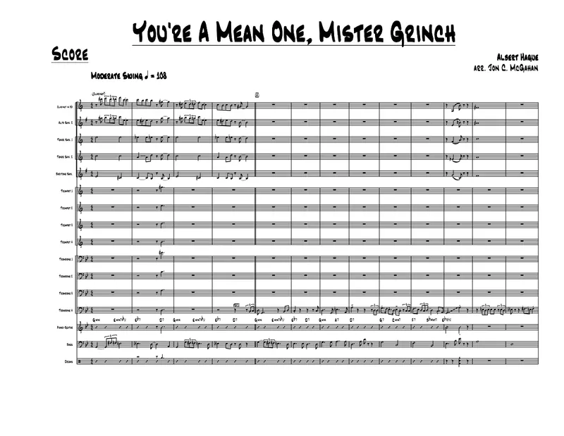 You're A Mean One Mr.Grinch score preview