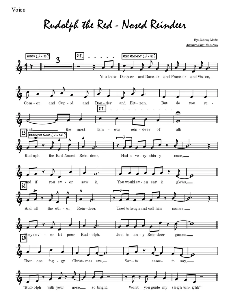 Rudolph The Red-Nosed Reindeer score preview