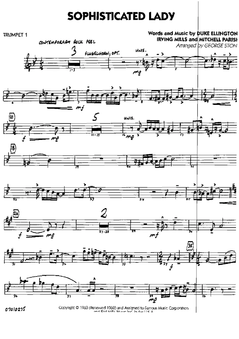 Sophisticated Lady score preview