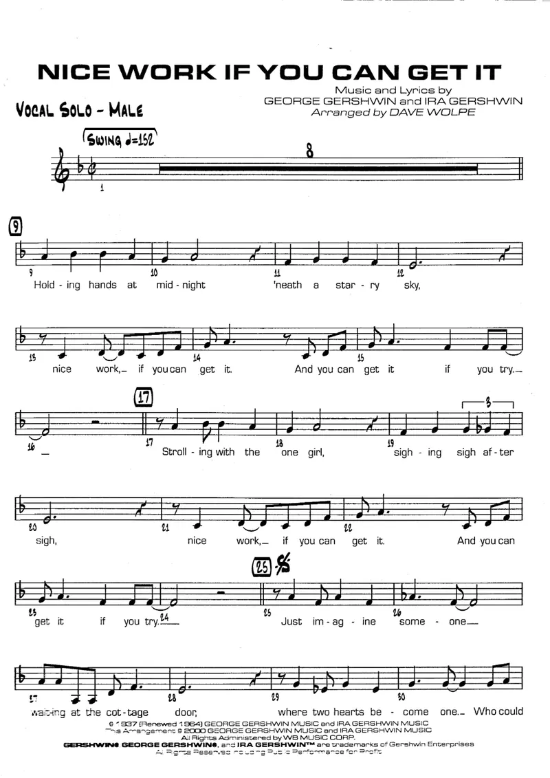 Nice Work If You Can Get It score preview