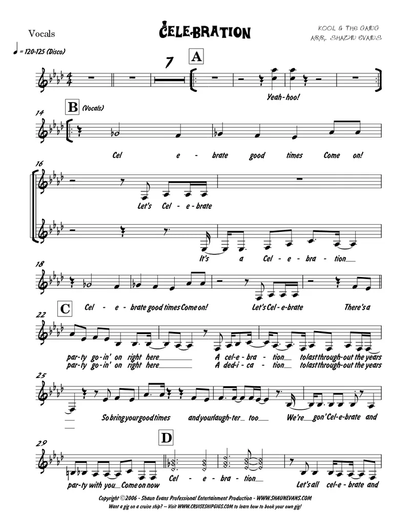 Celebration score preview