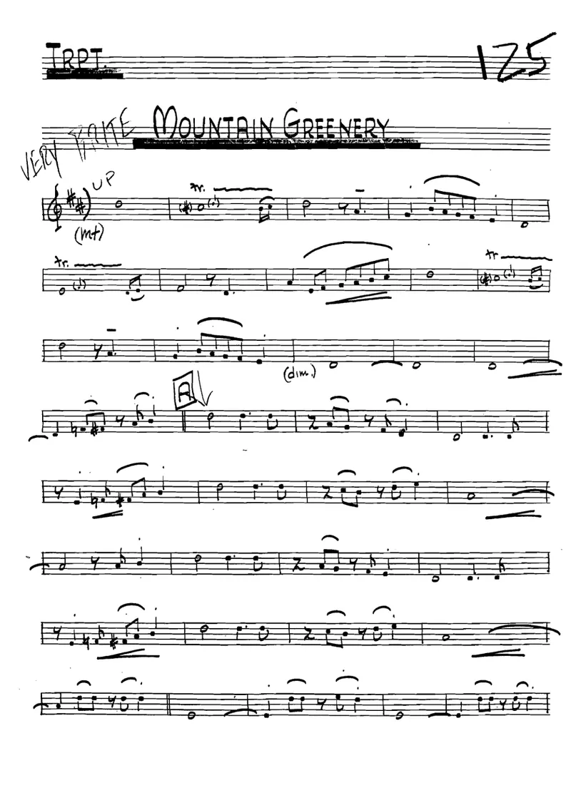 Mountain Greenery score preview