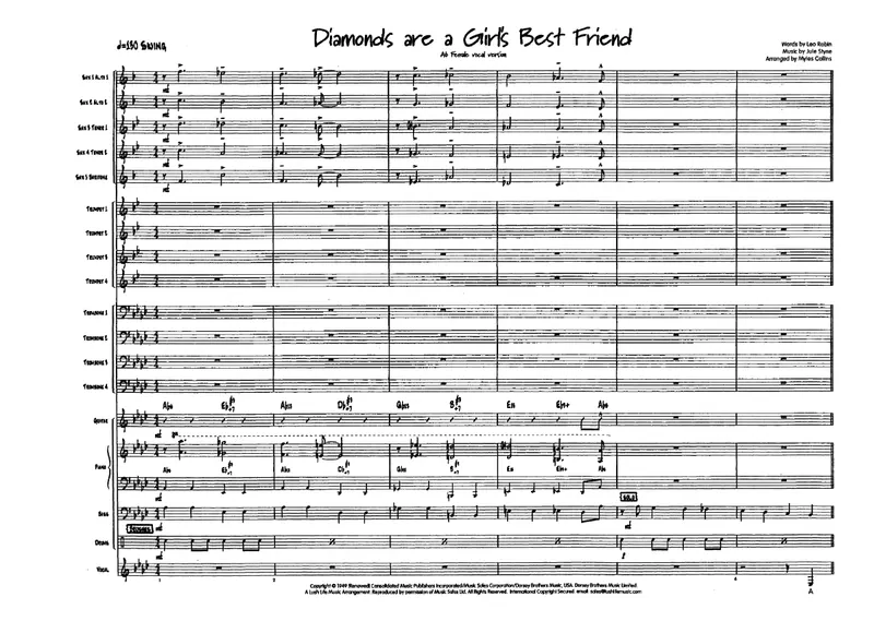 Diamonds Are A Girls Best Friends score preview