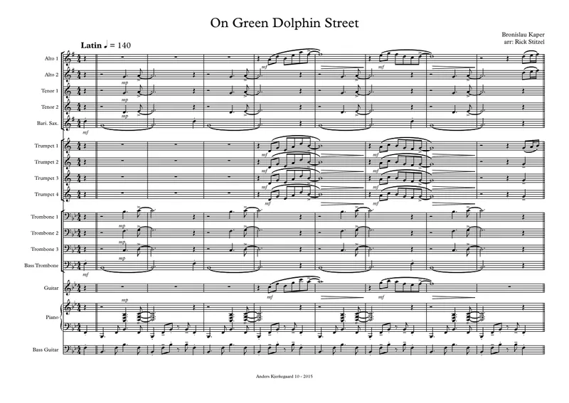 On Green Dolphin Street score preview