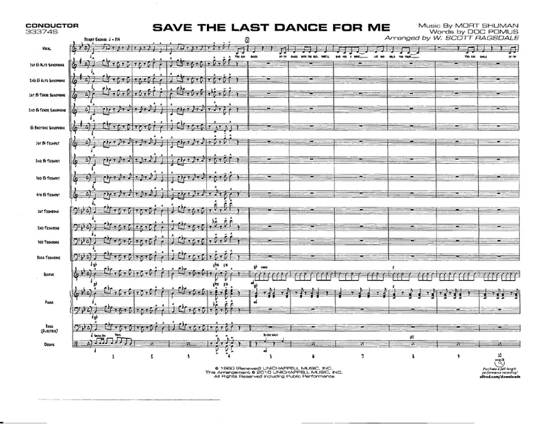 Save The Last Dance For Me score preview
