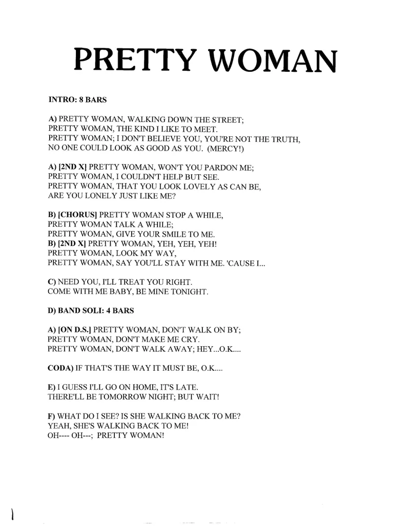 Pretty Woman score preview