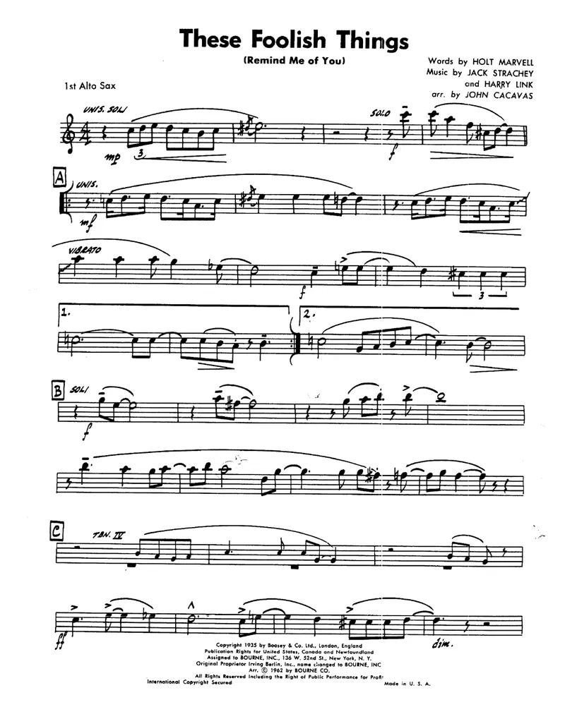 These Foolish Things score preview