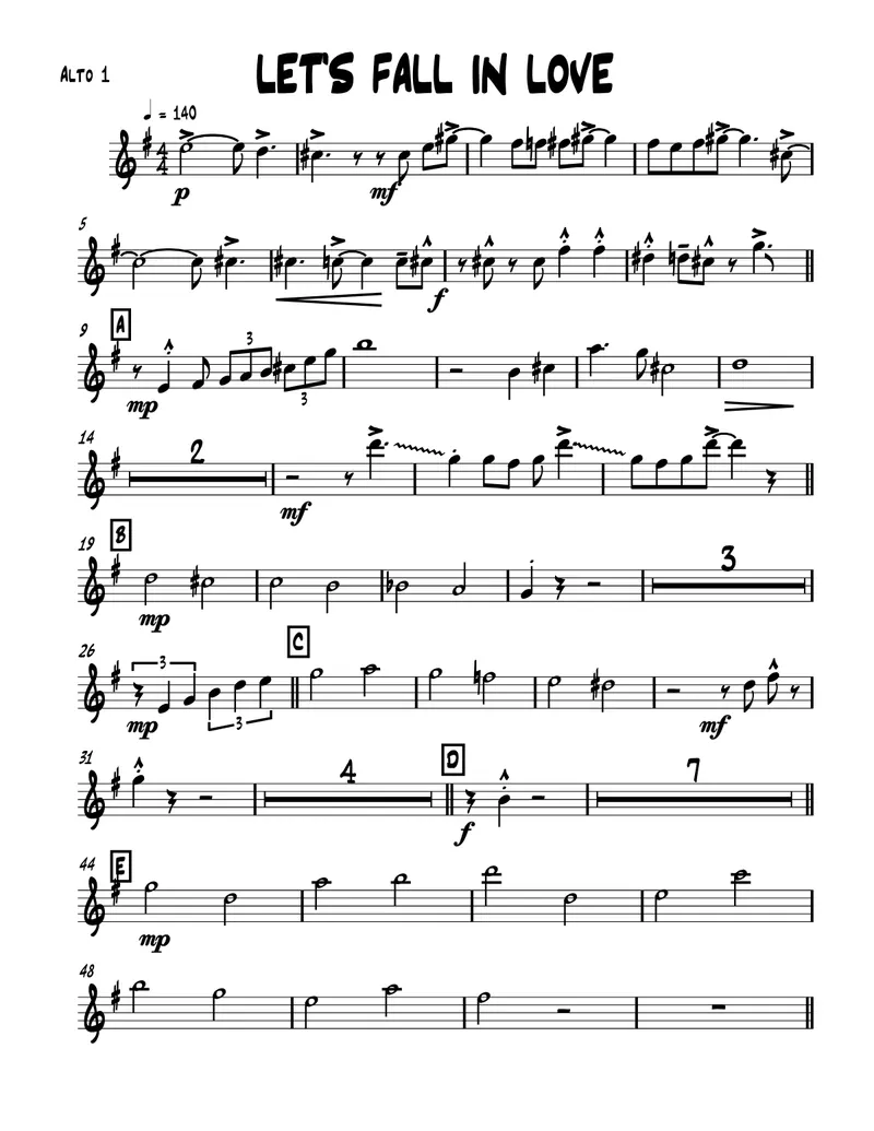 Let's Fall In Love score preview