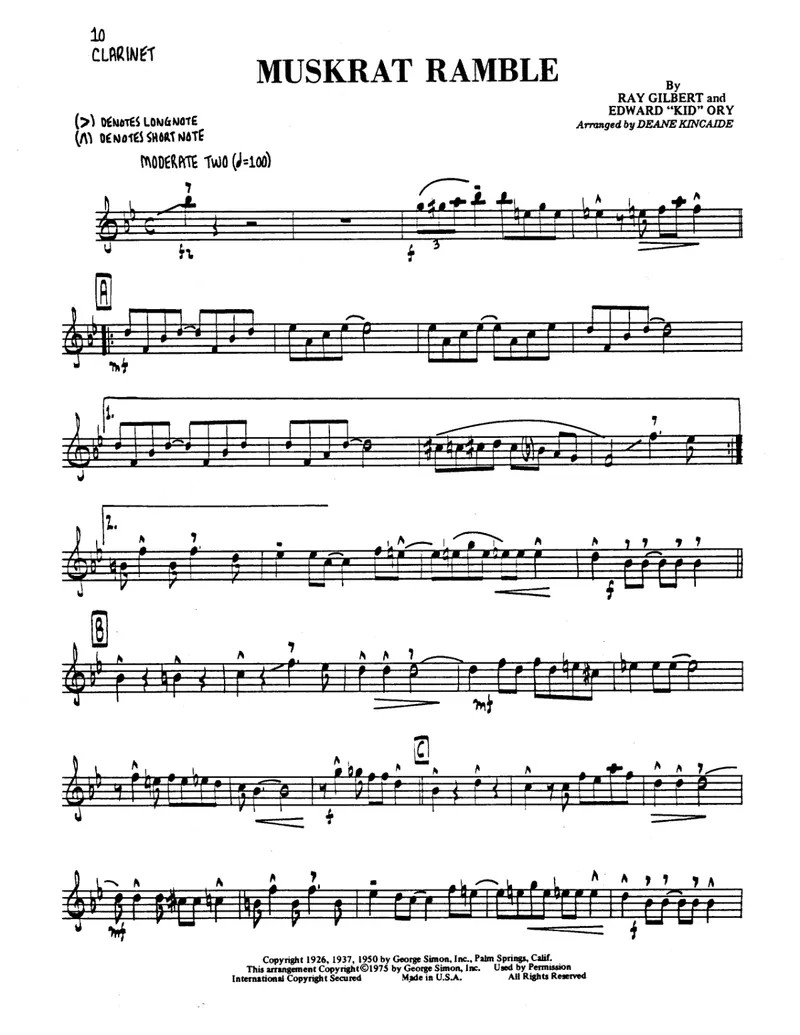 Muskrat Ramble score preview