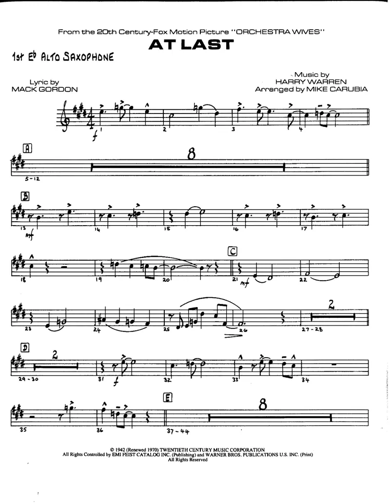 At Last score preview