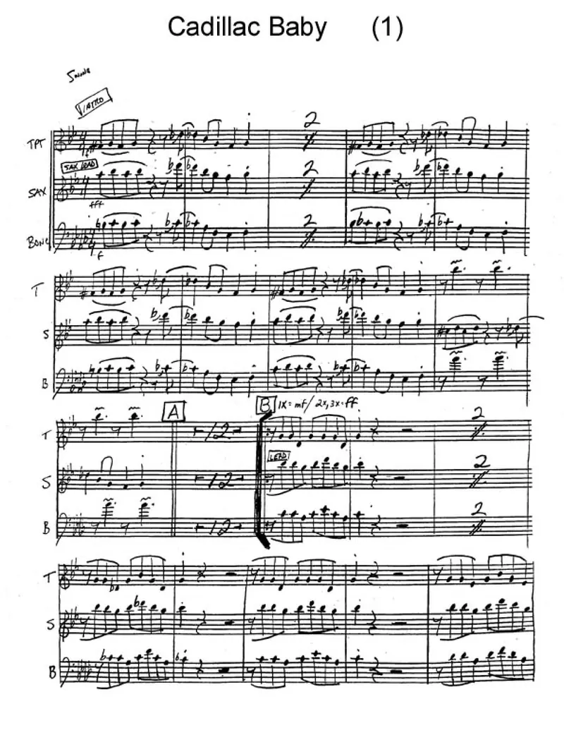 3 horns score - Colin James score preview