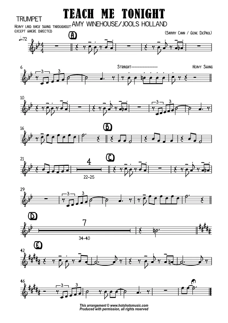 Teach Me Tonight score preview
