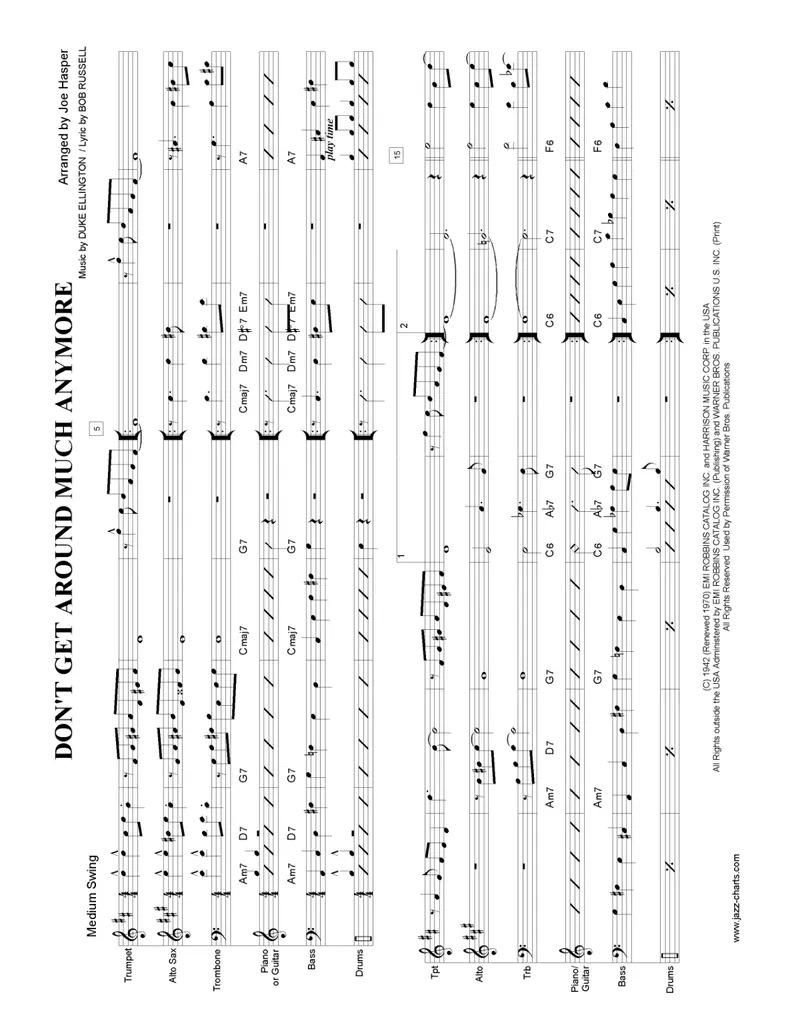 Don't Get Around Much Anymore score preview