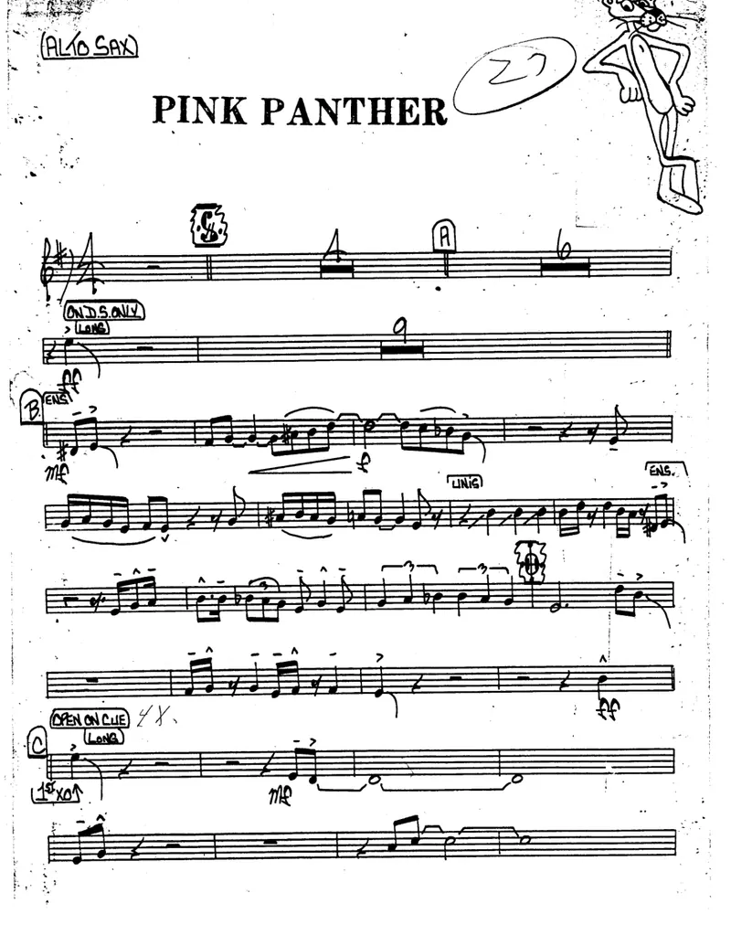 Pink Panther score preview