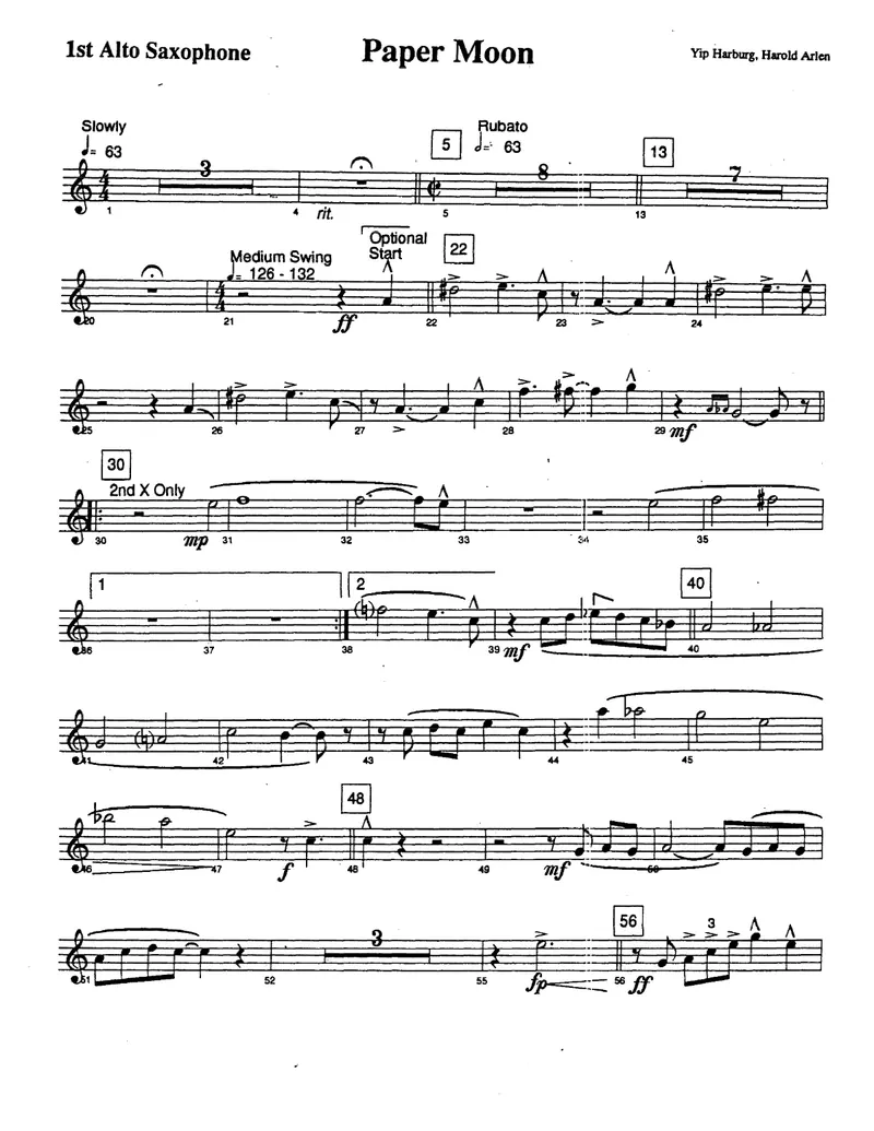 It's Only A Paper Moon score preview