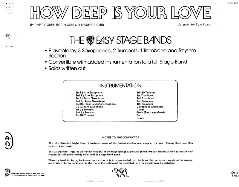 How Deep Is Your Love score preview