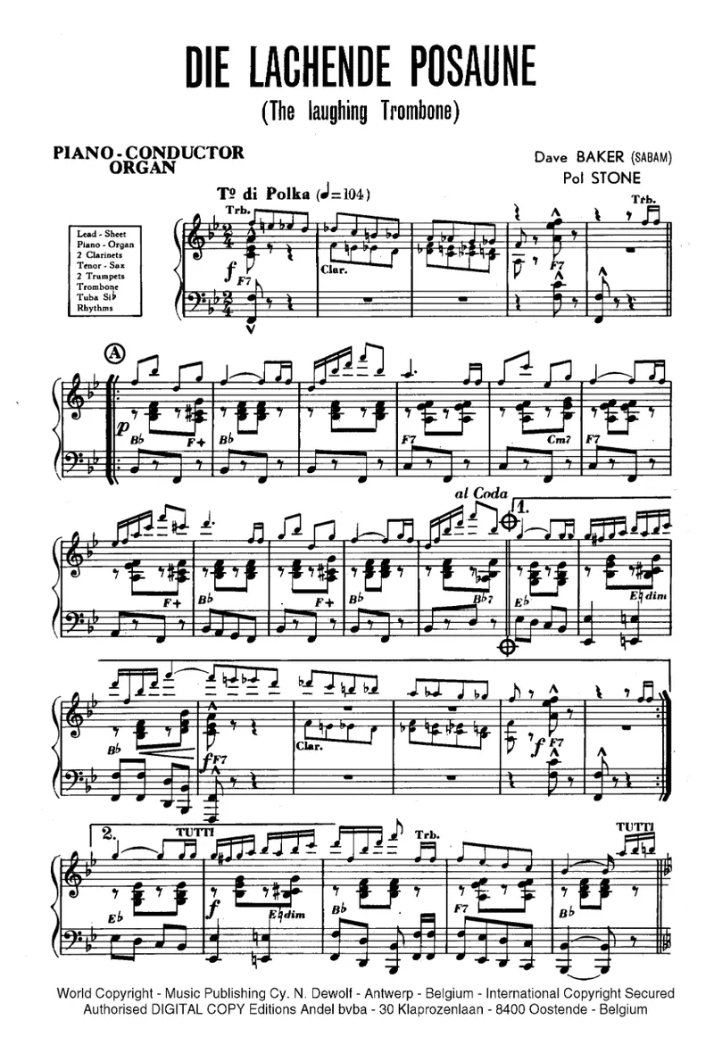 Die Lachende Posaune score preview