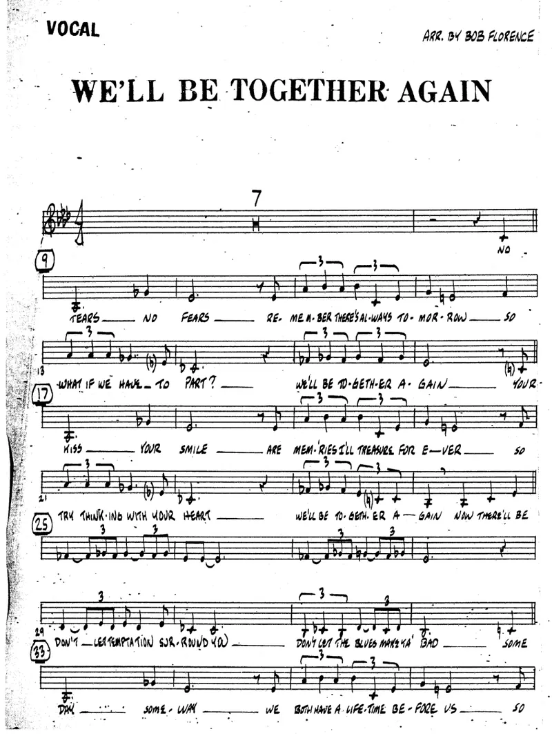 We'll Be Together Again score preview