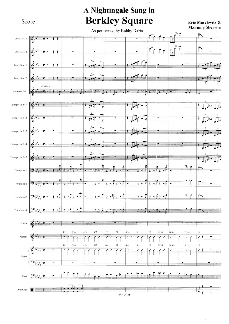 A Nightingale Sang In Berkeley Square score preview