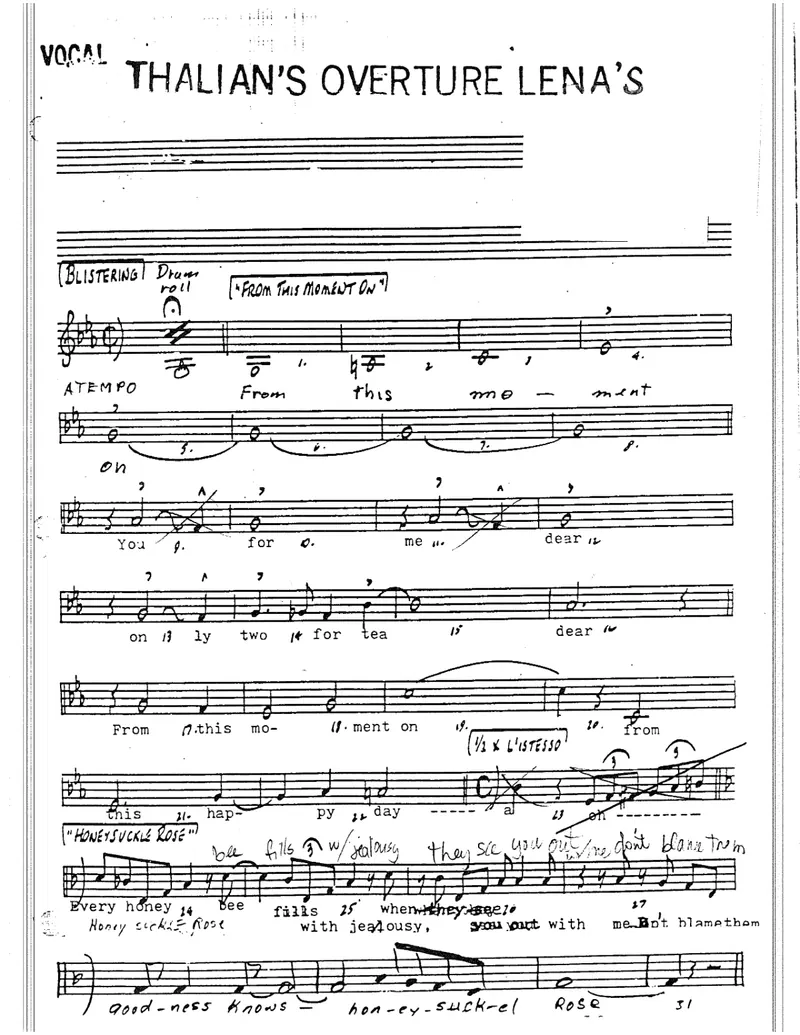 Thalian's Overture Lena's score preview