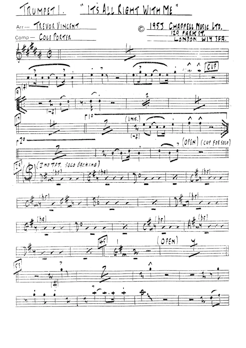 It's All Right With Me score preview