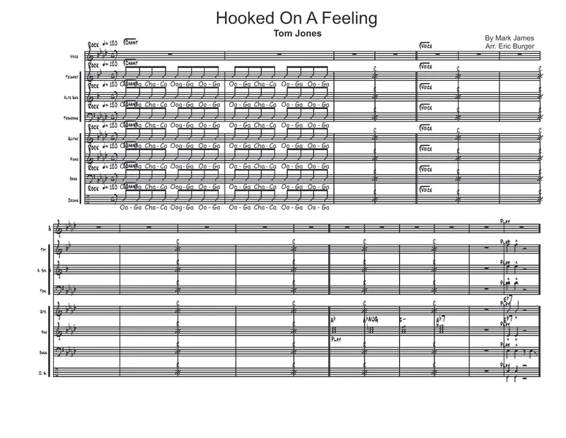 Hooked On A Feeling (Vocal in Ab) score preview