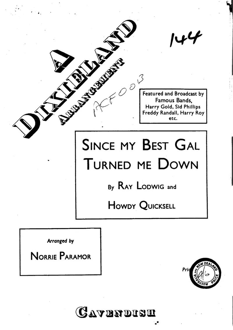 Since My Best Gal Turned Me Down score preview