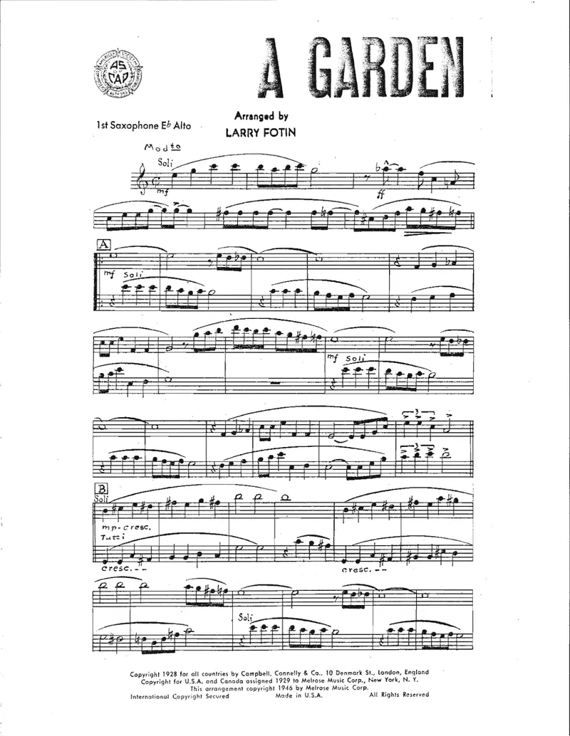 A Garden In The Rain Carrol Gibbons preview page 1