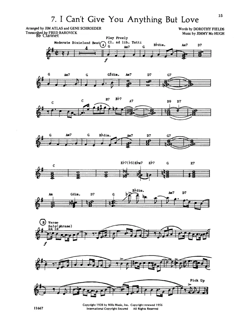 I Can't Give You Anything But Love score preview