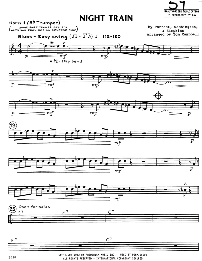 Night Train score preview