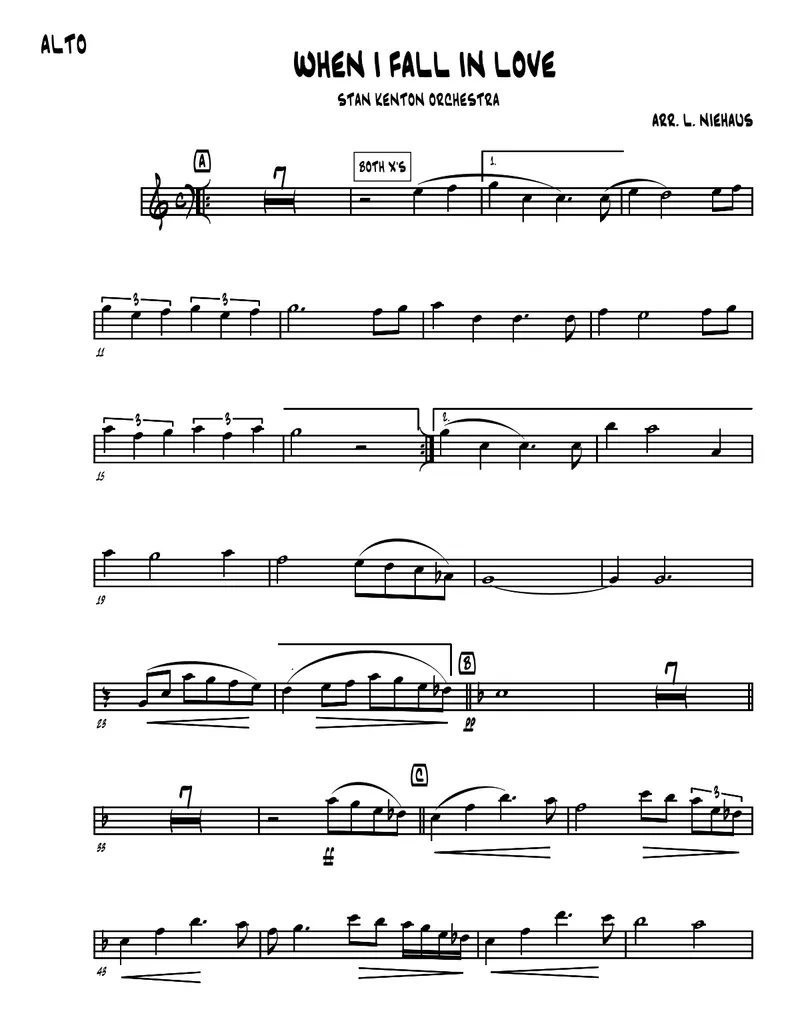 When I Fall In Love score preview