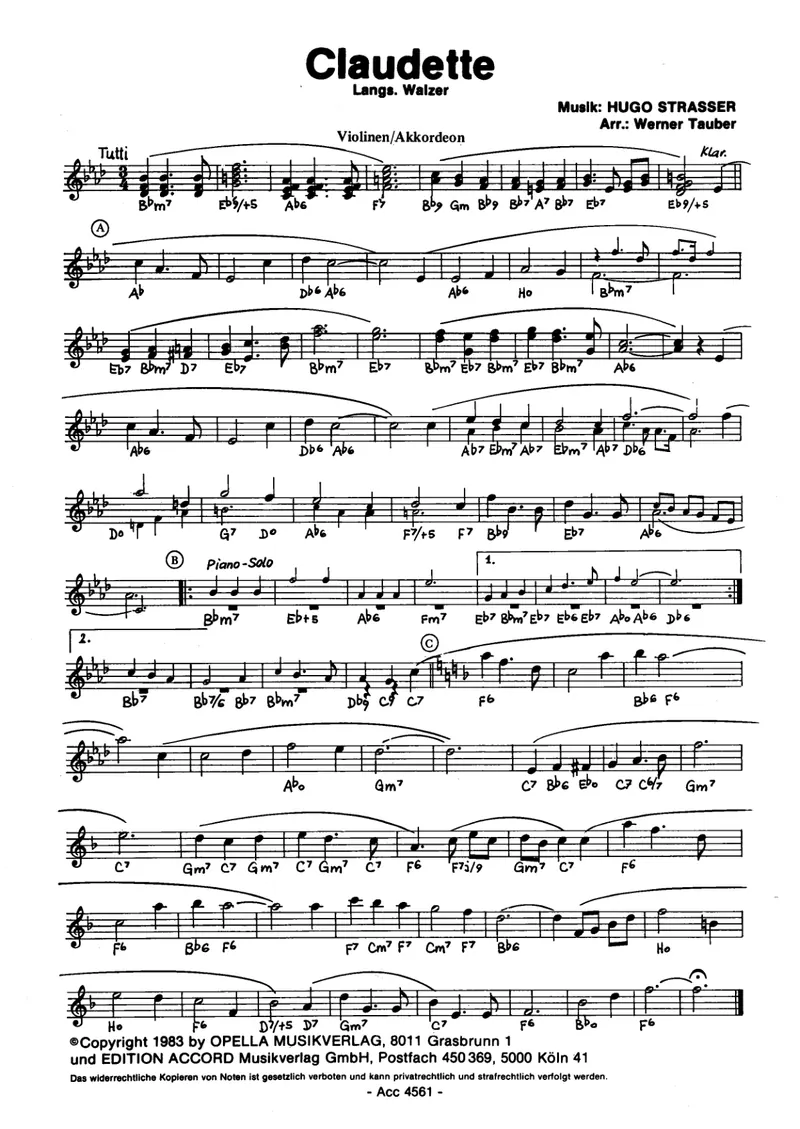 Claudette score preview